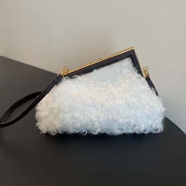 

woman autumn and winter wool baguette shoulder bags genuine leather crossbody bags lady messenger bas with handle luxury designer women hand