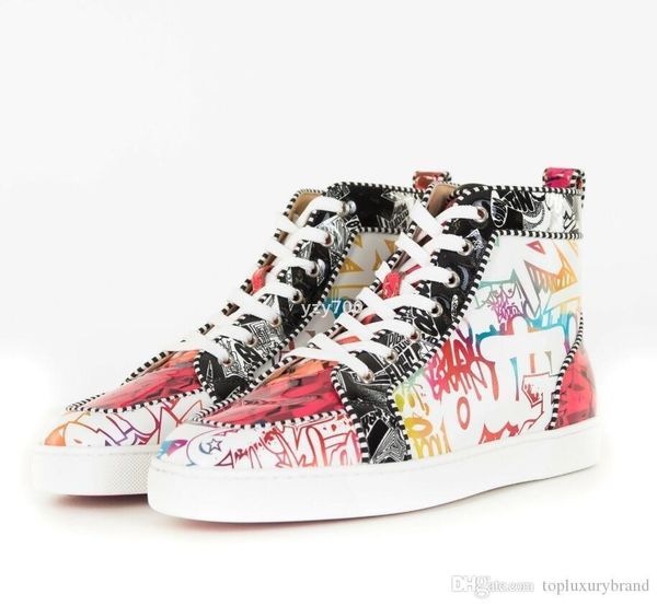 

red-bottoms shoe christians italy handmade sneakers men shoes rantus orlato flat wallgraf high trainers printed-patent leather upp ayh, Black