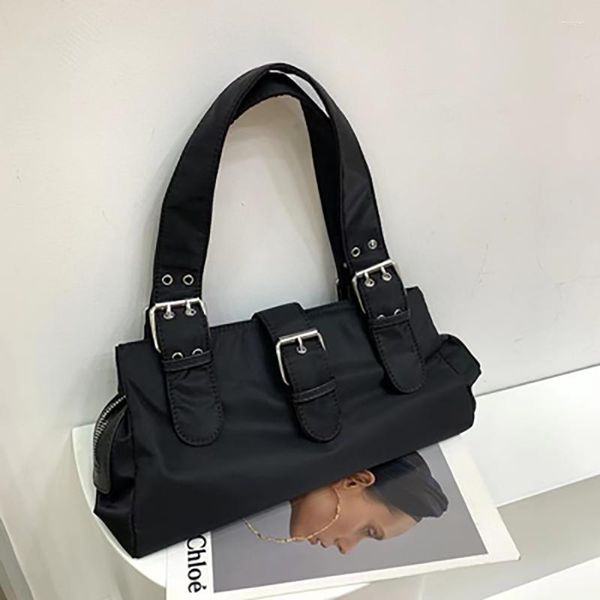 

evening bags nylon casual purses and handbags black white handheld shoulder ladies hand fashion buckle purse