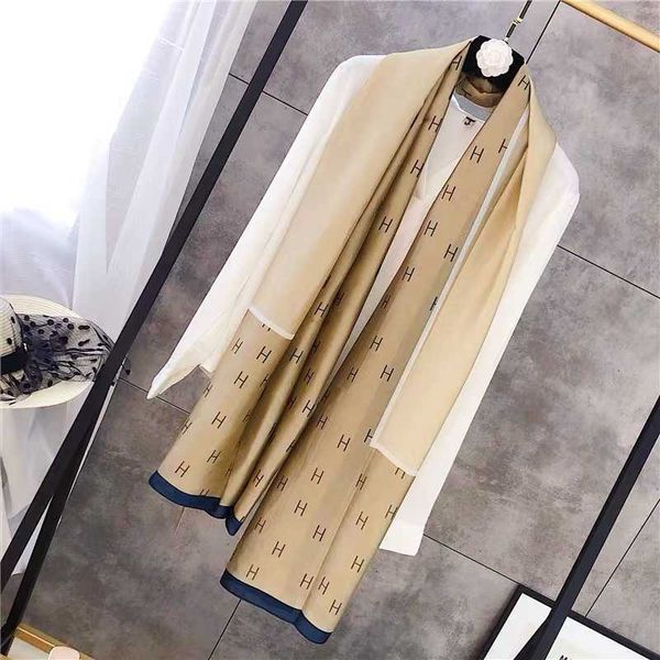 

factory online wholesale 75% off classic scarf silk scarves women's versatile thin spring and autumn summer beach sunscreen long style, Blue;gray