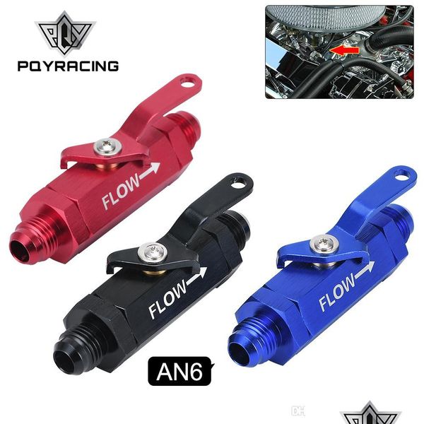 

other auto parts pqy - an6 6an aluminum inline fuel filter shut off vae cut w/ lever black 1pcs pqy-fsv06 drop delivery 2022 mobiles dhhxa