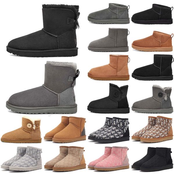 

2021 new classic design u wgg aus women's snow boots 58155825 high-length and short warm boot us3-12, Black