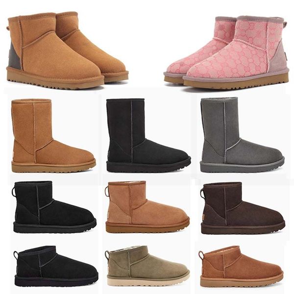 

2022 designer women's women snow boots triple black chestnut purple pink navy grey fashion classic ankle short boot womens ladies girls