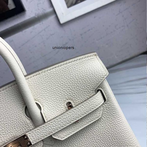 

designers handbags herme birkin designer cowhide bag with lychee pattern togo 25 milkshake white rose gold button pure manual high-end large