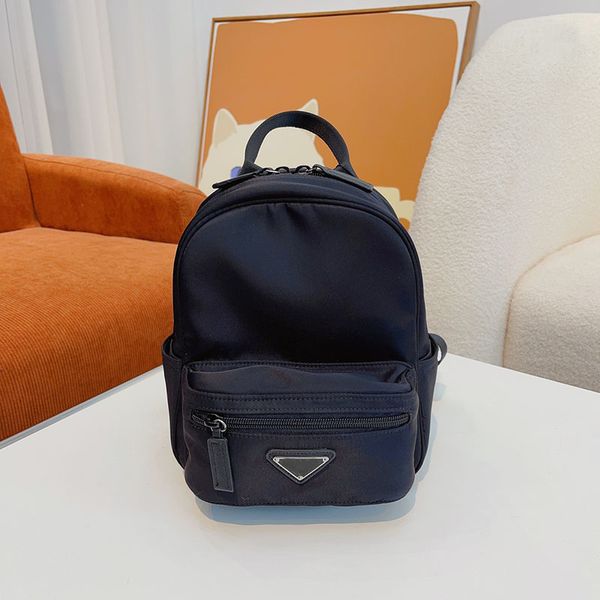 

handbag designer bags nylon backpack women shoulder bags classic hand man black back pack triangle sign metal zipper quality men fashion mul