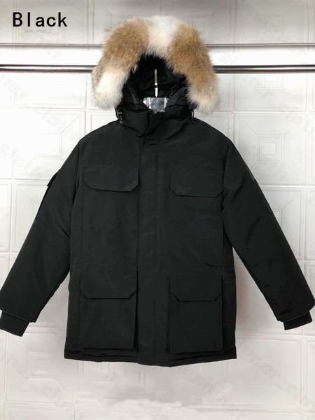 

down parkas men's canadian parka coats mens womens designer jackets veste homme winter jassen puffer big fur hoody apparel fourrureeik, Black