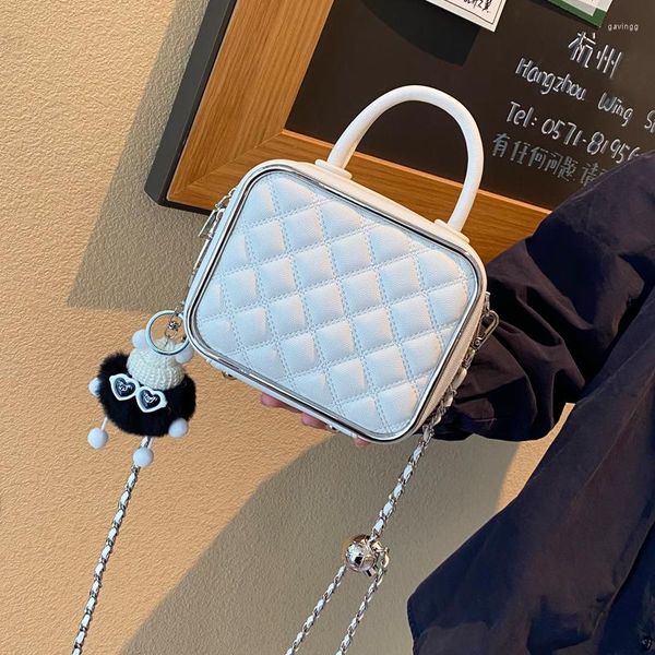 

evening bags genuine leather women's bag mini box handbag luxury designer crossbody quality shoulder chain