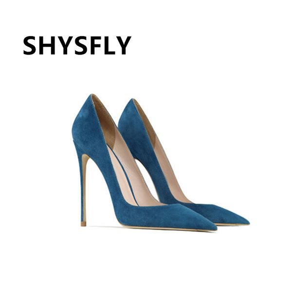 

2022 spring and fall dress shoes fashion blue green pointed toes stiletto heel party slip on big size designer women pumps, Black