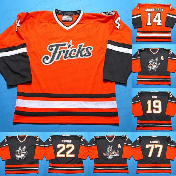 

hockey 2021-2022 danbury hat tricks fphl home jersey shayne morrissey jonny ruiz dustin jesseau nicola levesque aaron atwell, Black