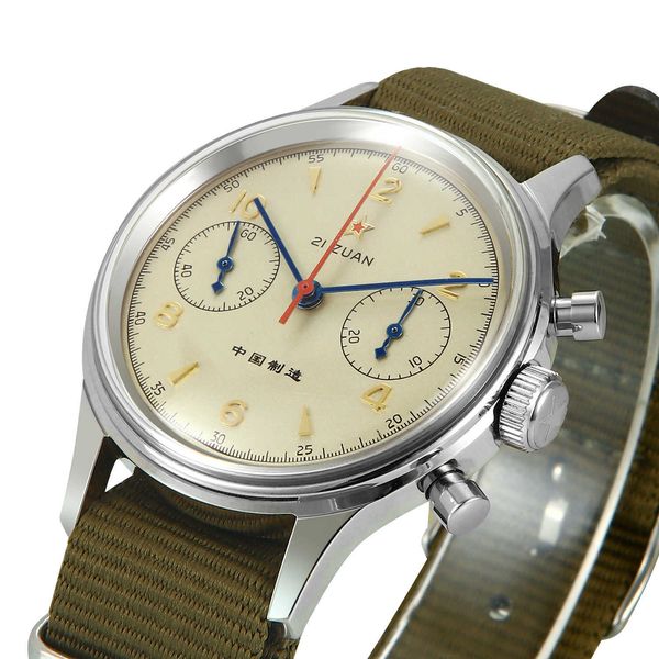 

wristwatches 40mm china aviation chronograph seagull movement 1965 mechanical for men st1901 sapphire 38mm man 2022 pilot, Slivery;brown