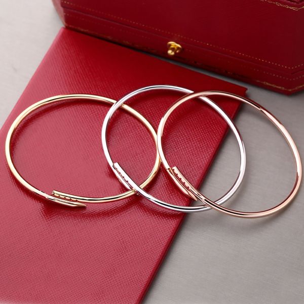 

Nail Bracelet Carti Bracelets Friendship Bangle Mens Stainless Steel Braclets Charm Armband Thin Bangles Sister Braclet Pulsera Plata Bracciale Personalizzato