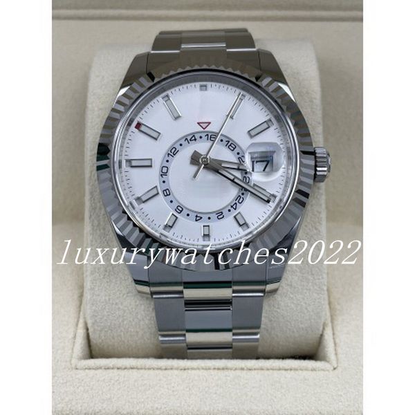 

deluxe watch 42mm super factory supplier sapphire glass fluted bezel gold roman dial automatic mechanical self-winding men's business w, Slivery;brown