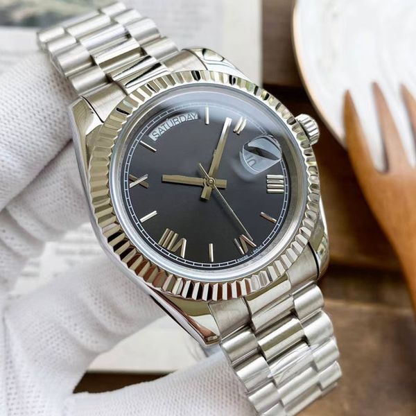 

classic mens watches fully automatic mechanical watch 41mm stainless steel strap various colors available wristwatc, Slivery;brown