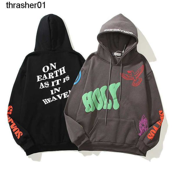 

men's hoodies designer sweatshirts kanyess printed sweater pullover loose men's women's hoodie, Black