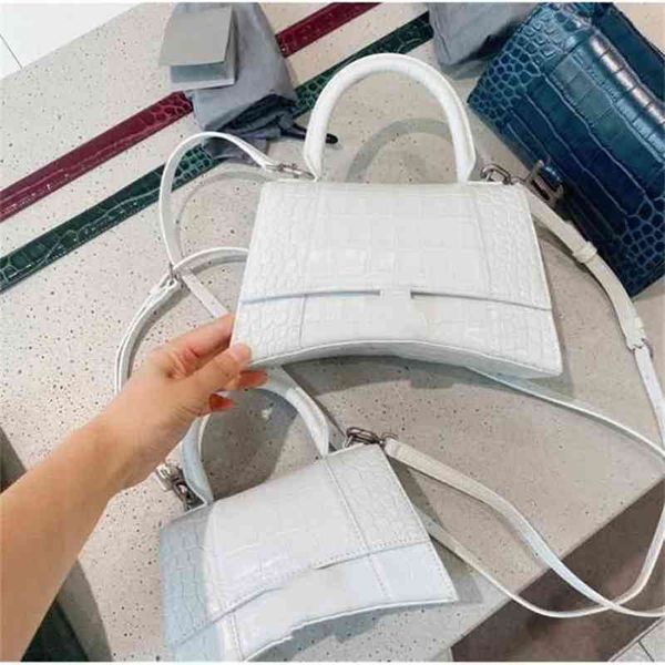 

designer balencigas handbags hourglass bag luxurys bags crocodile pattern female trendy genuine leather handbag shoulder tote small