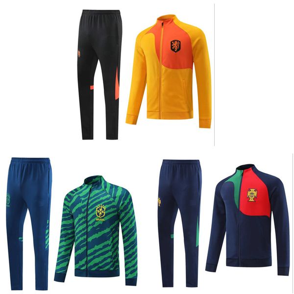 

22 23 portugal jerseys soccer jacket ronaldo track suits 2022 2023 netherlands tracksuit de ligt memphis chandal training brazils firmino sp, Black;yellow