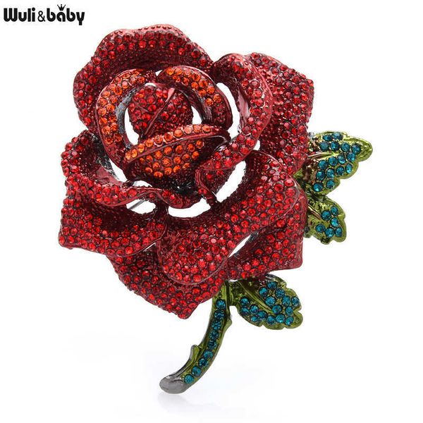 

pins brooches wuli baby big luxury flower for women la sparkling rhinone rose peony party office brooch gifts l221024, Gray