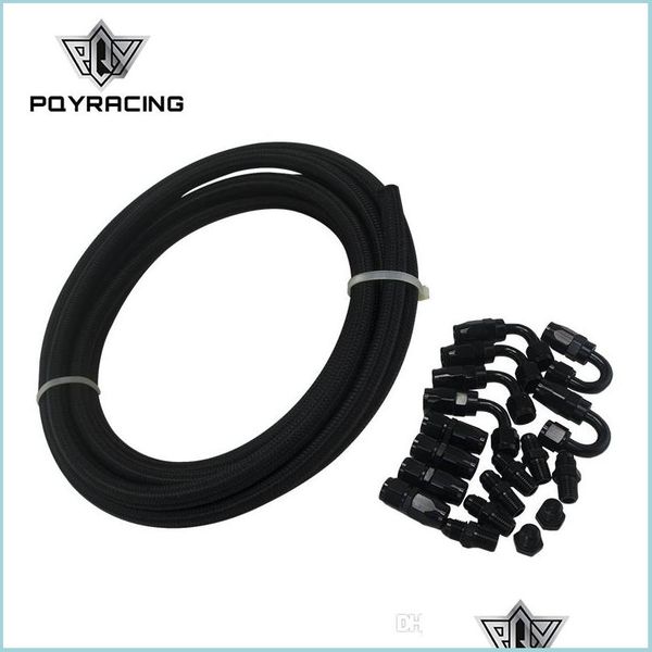 

hose clamps pqy - 6 an pros lite nylon racing hose fuel oil line 350 psi 5m and end adaptor kit npt plug pqy7312andsl10npt-bk drop de dhghv