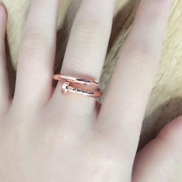 

designer nail ring luxury jewelry rings for women titanium steel alloy gold-plated process fashion accessories never fade not allergic store, Silver