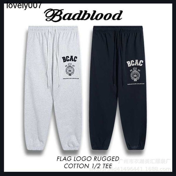 

men's pants designer small badblood letters embroidery couple's toilet pants girl suit, Black