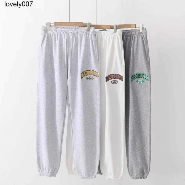 

men's pants designer babdlood pants letter embroidered female summer leggings drawstring pants dance toilet, Black