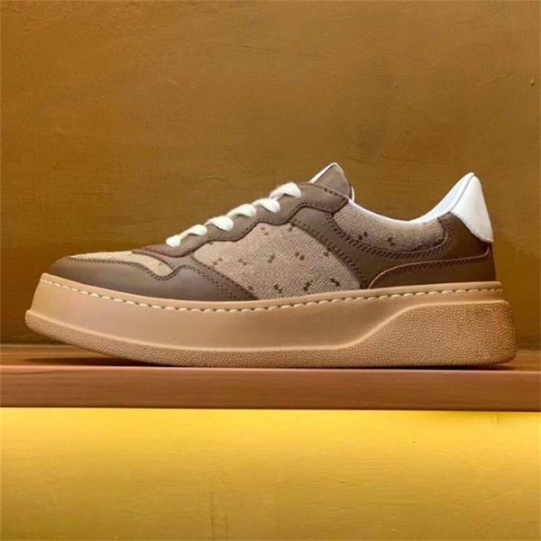

fashion casual shoes men's and women's couples thick soles lace up versatile leather outdoor sports shoes breathable multicolor ru, Black