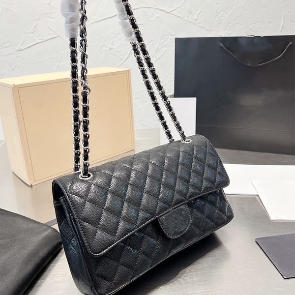 

classic designer bag fashion handbag shoulder chain crossbody bag 7a genuine leather caviar women the totes double flip luxury handbags
