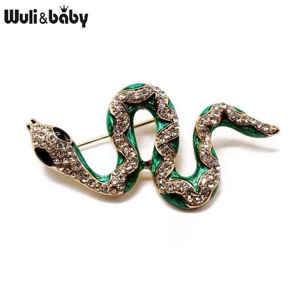 

pins brooches wuli baby green snake women men rhinone enamel animal party casual brooch gifts l221024, Gray