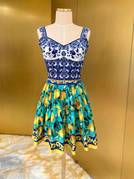 

women's tanks & camis milan fashion designer designed blue and white porcelain vest