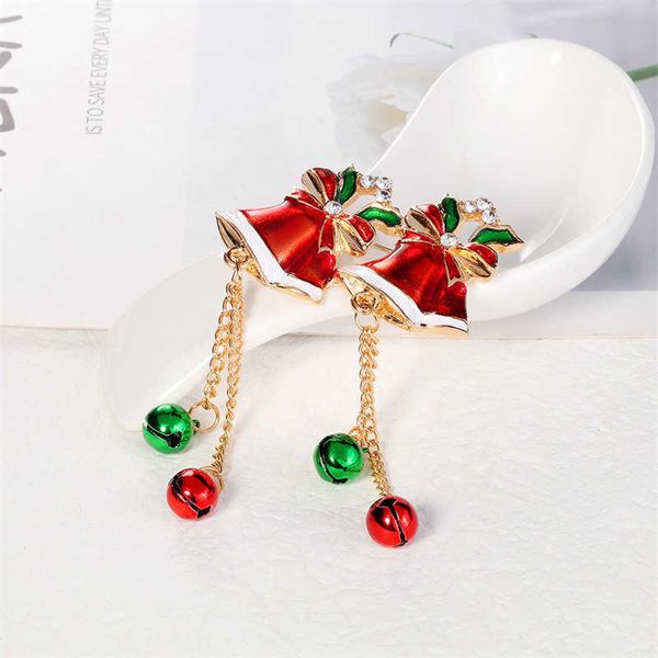 

pins brooches creative christmas brooch for women shiny rhinone red bell elk tree wrea santa claus charm jewelry l221024, Gray