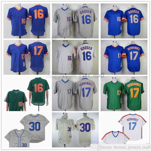 

movie mitchell and ness baseball jersey vintage 16 dwight gooden jersey 17 keith hernandez 30 michael conforto stitched breathable sport, Black