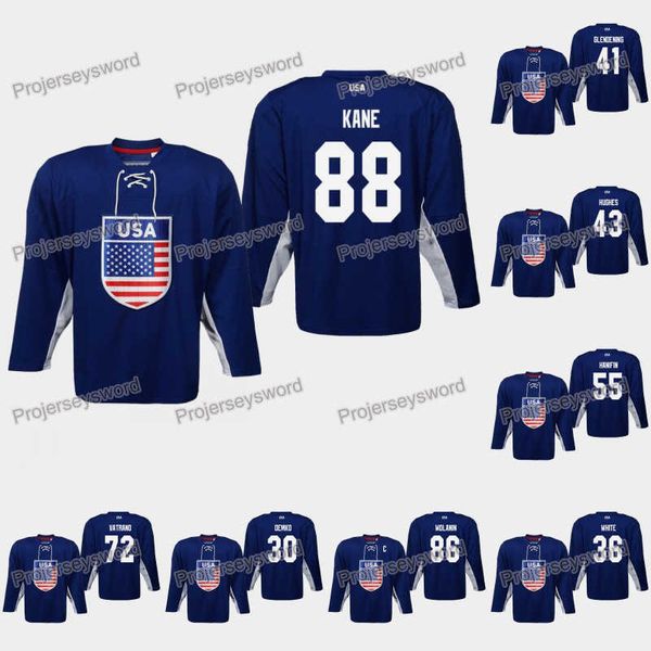 

hockey usa patrick kane 2019 iihf world championship jersey james van riemsdyk thatcher demko cory schneider frank vatrano brady skjei noah, Black