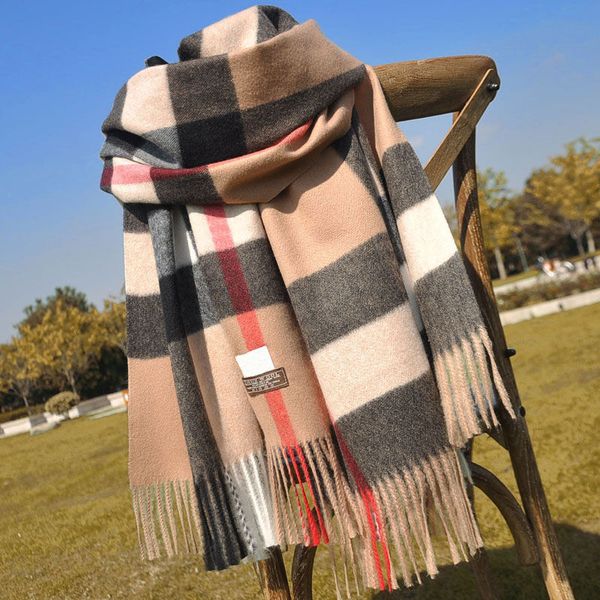 Cashmere Scarf Winter and Long Scarf Quality Headband Fashion Printed Check Big Plaid Shawls