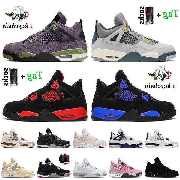 

canyon 2022 4s new craft purple lightning 4 women mens basketball shoes midnight navy military black canvas cat sail university pink blue re