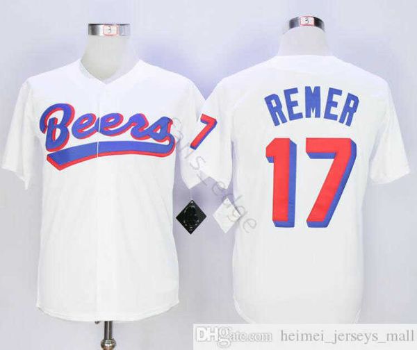 

milwaukee beers #17 doug remer baseball jersey baseketball beers movie 44 joe cooper jerseys stitched baseball shirts, Black