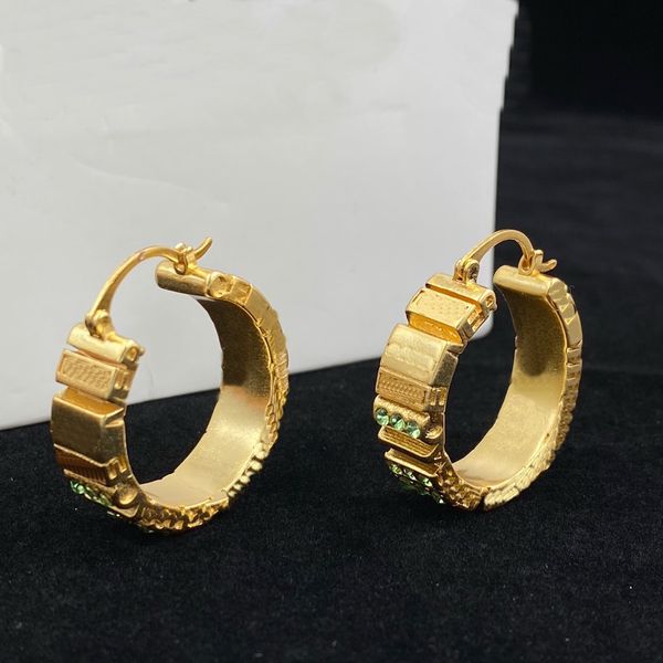

greece meander pattern hiphop hoop round earings banshee medusa portrait 18k gold plated women jewelry christmas gift mer2 ---06, Golden;silver