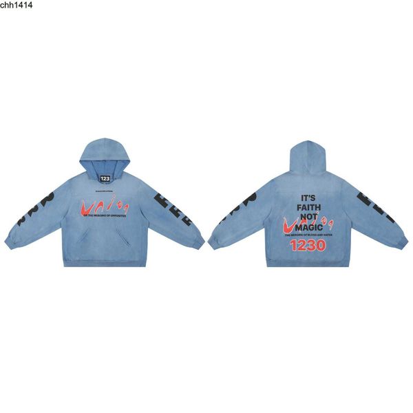 

correct version rrr123 chaopai co branded wash old men's and women's hoodie ins hype five, Black