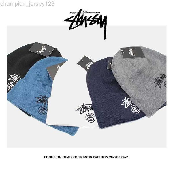 

ball caps fashion brand stusy designer knitted hat hip hop wool hats letter embroidery warm couple cap, Blue;gray