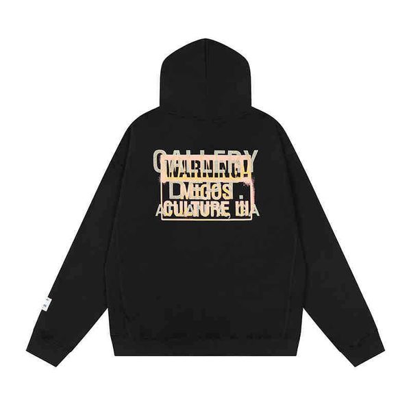 

designer 2022 fashion men's hoodies cotton sweater galleryt deptss high street skull stamping print loose casual men and women plush ho, Black