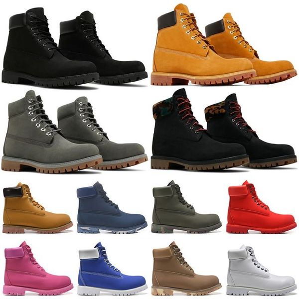 

2022 winter warm boots mens womens plush wool fleece high shoes land fur furry martin booties luxury ankle boot cowboy yellow, Black