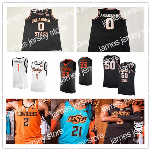 

college basketball wears custom ncaa basketball oklahoma state osu jersey college avery anderson iii cade cunningham kalib boone rondel walk, Black