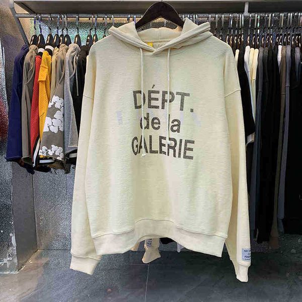 

designer 2022 fashion men's hoodies cotton sweater galleryt deptss tide hooded garden young mie reverse coat for men and women, Black