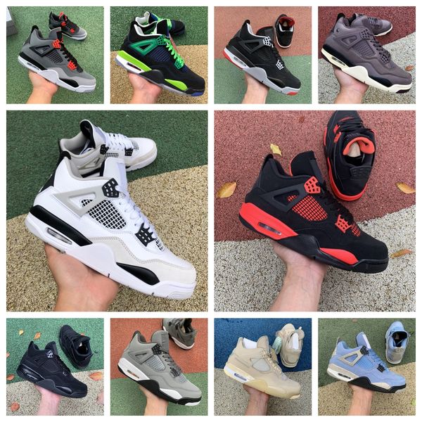 

jumpman 4 4s basketball shoes mens women midnight navy university blue military black cat canvas violet ore red thunder infrared sail white