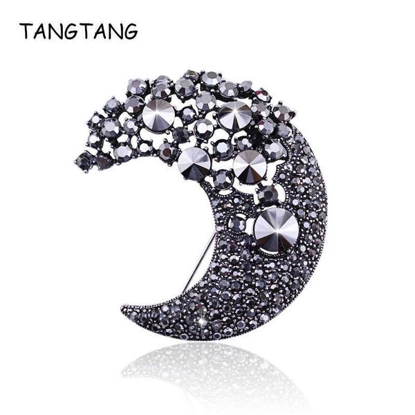 

pins brooches jewelry pin rhinone crystal bla moon brooch antique color unique for scarf men and women bh8381 l221024, Gray