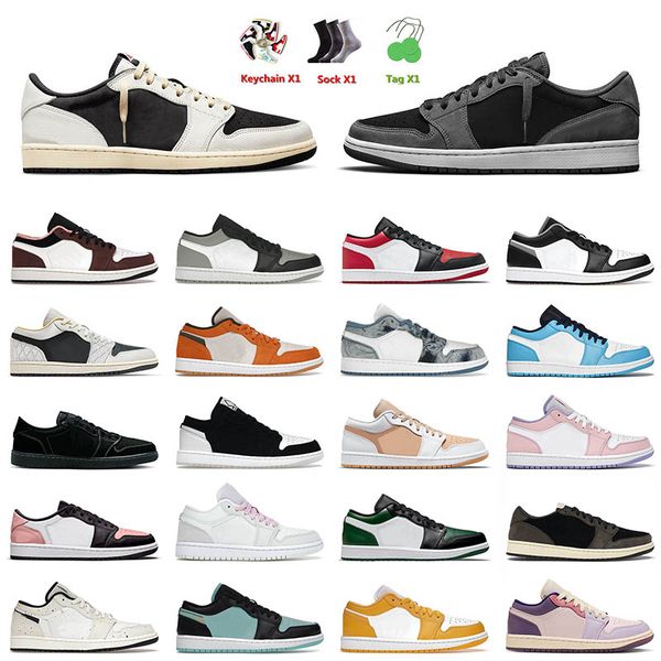 

2022 arrival 1 1s low basketball shoes ts reverse mocha shadow toe bred pine green shadow stage heze smoke grey jorda men women trainers sne