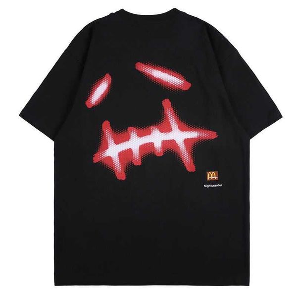 

designers t shirt summer traviss scotts europe paris polos branded mcdonald's short sleeve t-shirt summer youth neck luxury loose casua, White;black