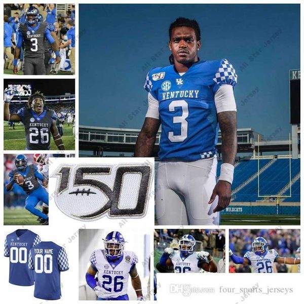 

ncaa kentucky wildcats college football jerseys 20 kavosiey smoke 85 bryce oliver 12 chance poore 22 chris oats josh allen custom stitched, Black