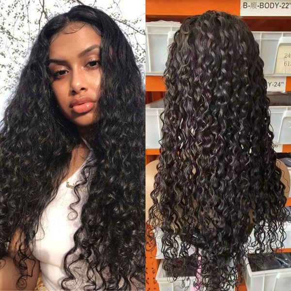 

malaysian water wave u part wig for black women 180% 24 inch natural color human hair glueless wigs, Black;brown