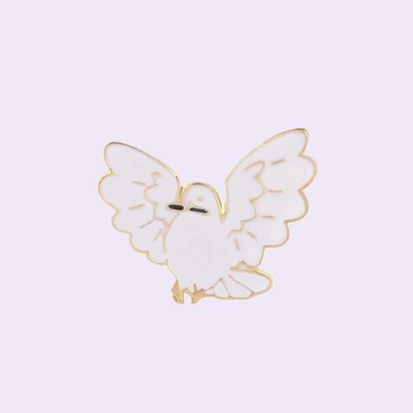 

pins brooches a symbol of peace white dove enamel pin cool flying metal badge lel bag hat cloes brooch sweater jewelry gift for friends l221, Gray