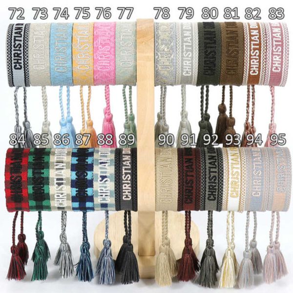 

luxury women's fashion bracelets brand bangle d designer jewelry female embroidery woven bracelet bohemian creative tassel men's g, Black